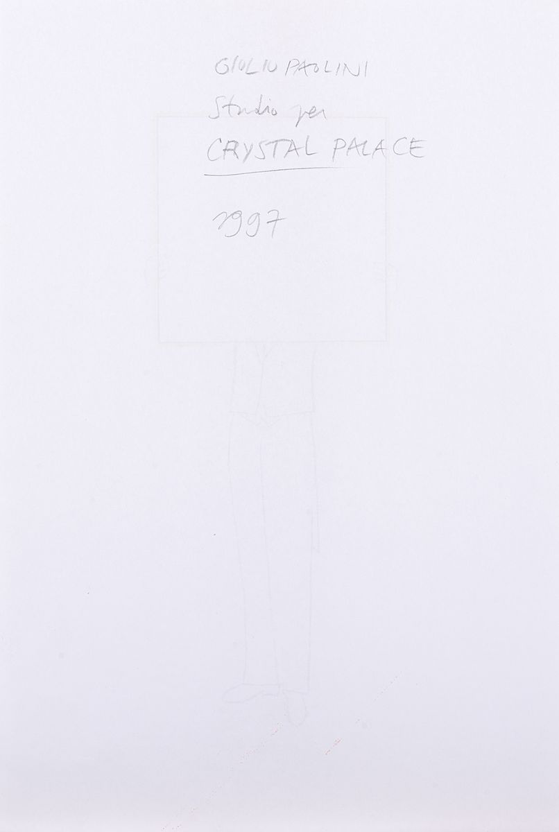 Giulio Paolini - Studio per Crystal Palace, matita gialla su xerocopia