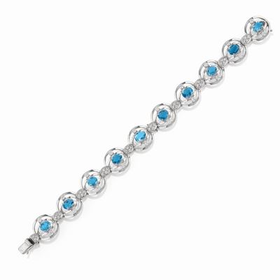 Bracciale in oro bianco 18k con acquamarine e diamanti
