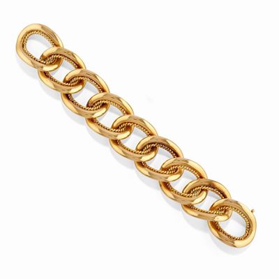 Bracciale in oro giallo 18k con motivo a ovali mossi
