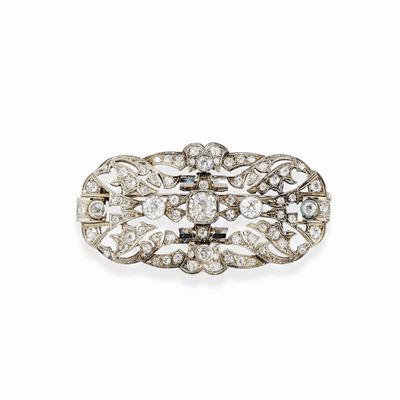Spilla in oro bianco 18k, circa 1930