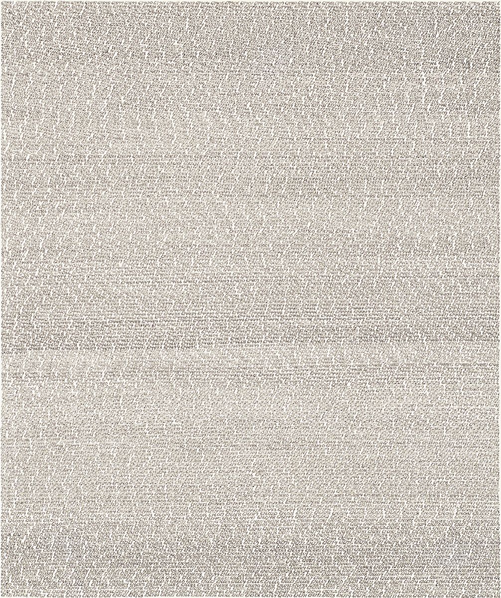 Roman Opalka - 1965/1- ∞, Dettaglio 671891-676783 676 (inchiostro su cartoncino)