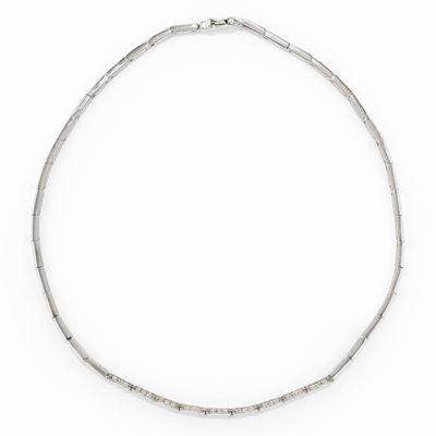 Collana in oro bianco 18k con diamanti taglio brillante