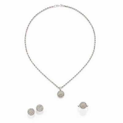 Parure in oro bianco 18k con diamanti taglio brillante