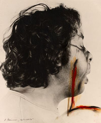 Senza titolo (1973), tecnica mista su carta fotografica