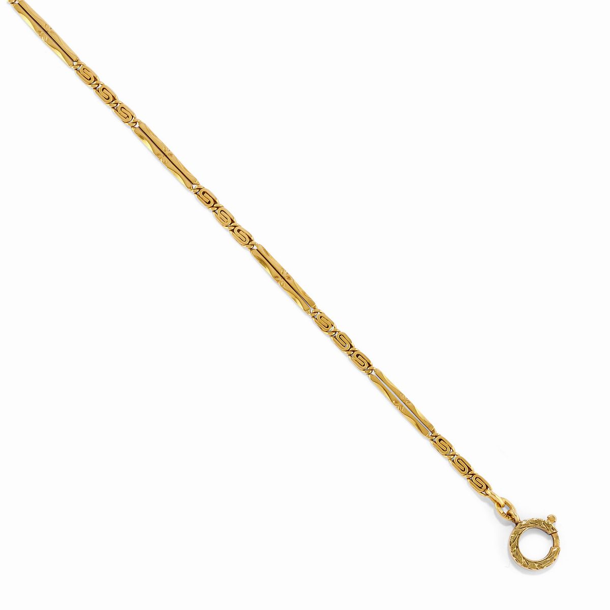 Due catene da orologio in oro giallo 18k