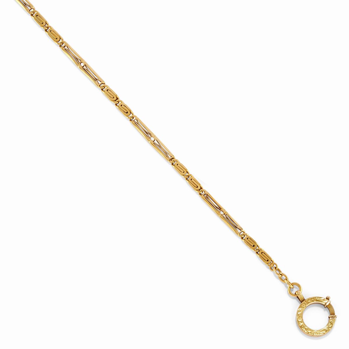 Due catene da orologio in oro giallo 18k