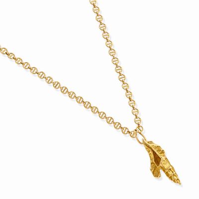 Collana in oro giallo 18k con pendente a conchiglia
