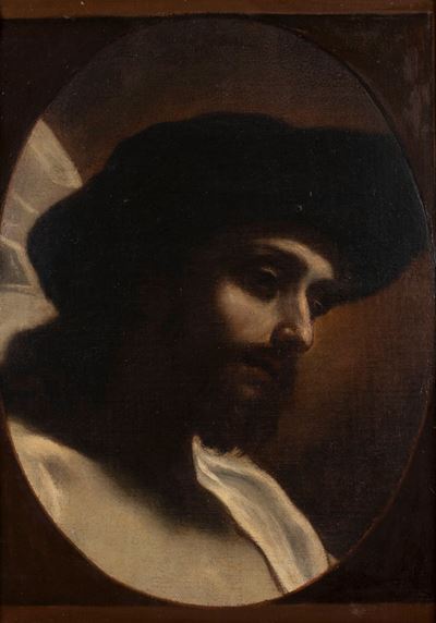 Studio per il volto di Cristo nel Noli me tangere, olio su tela entro sagoma ovale