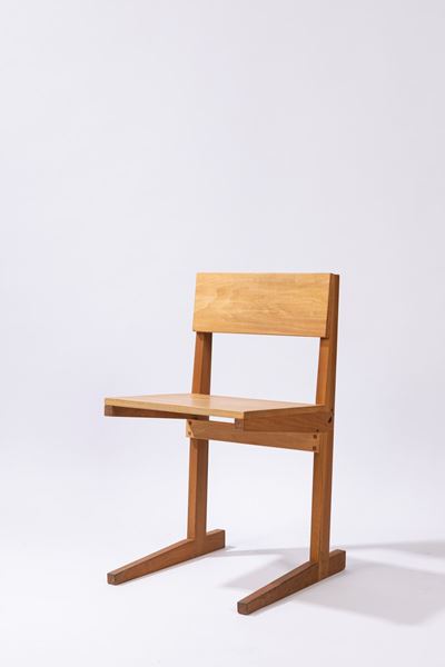 Work Chair in legno lucidato a olio