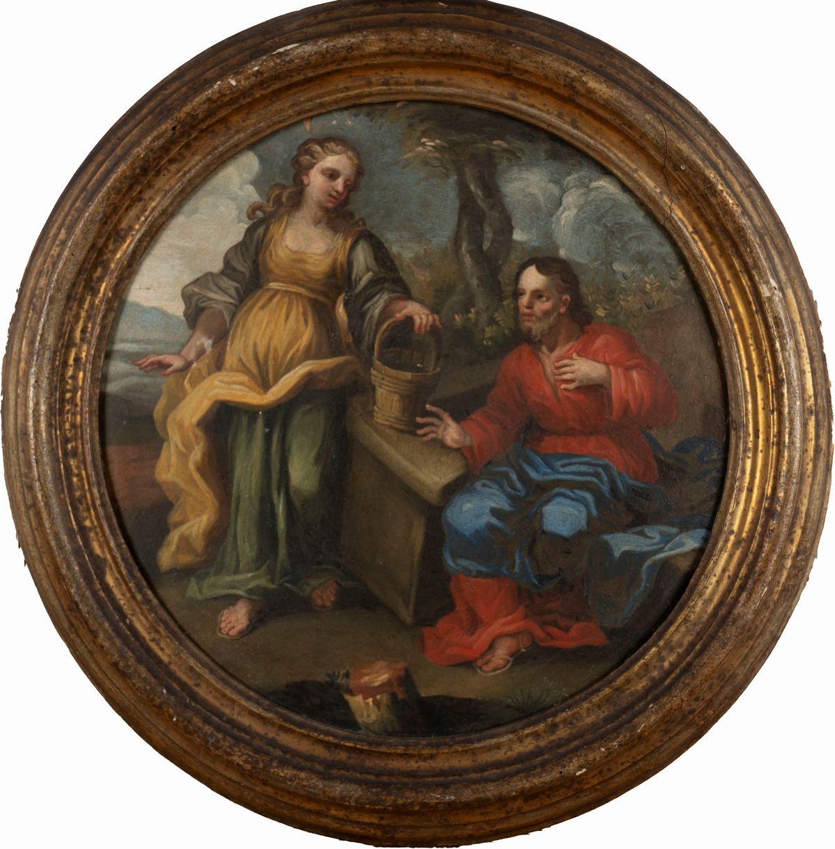 Scuola Napoletana, Secolo XVIII - Autore ignoto, Due scene dal Nuovo Testamento: Cristo e la Sama...