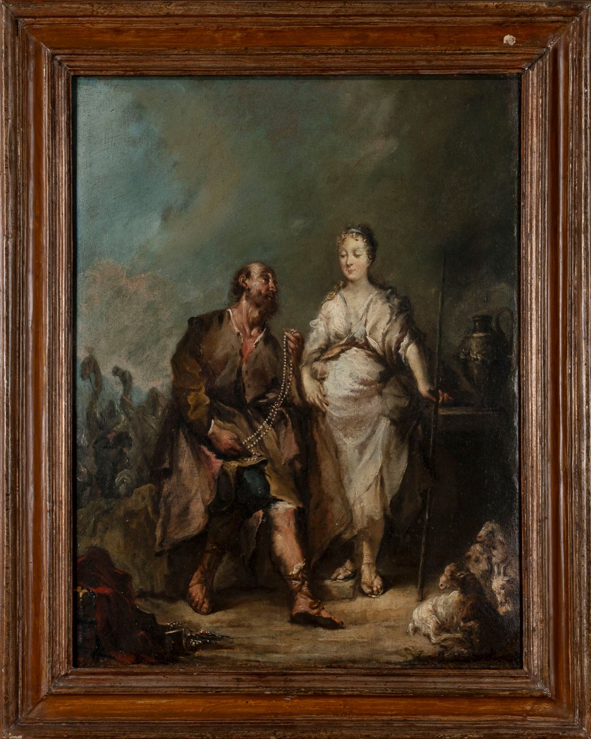 Scuola Veneta, Secolo XVIII - Mauro Picenardi, Rebecca al pozzo, olio su tela