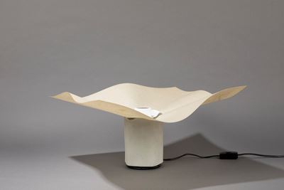 Mario Bellini, Lampada da Tavolo 'Area 50', ceramica bianca e tessuto sintetico, 1974