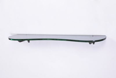 Consolle, vetro molato fumè e ottone, 1960 ca.