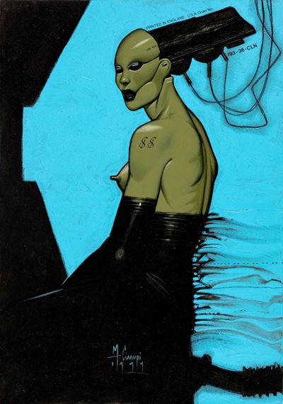 Tekno girl, tecnica mista su cartoncino, 1999