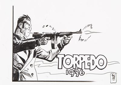 Torpedo 1936 - matita e china su cartoncino