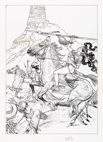 Carica! (Matita e china su cartoncino, 27 x 38 cm, 1989)