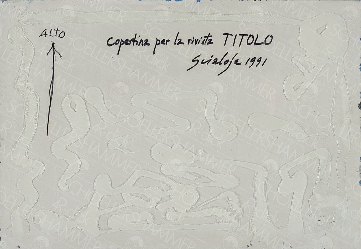 Toti Scialoja - Senza titolo, acrilico su cartoncino