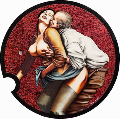 Tavolozza erotica, tecnica mista su cartoncino