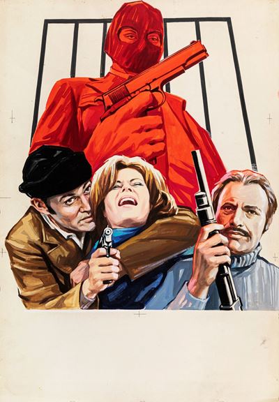 Bozzetto originale per 'Police Story', tempera su cartoncino