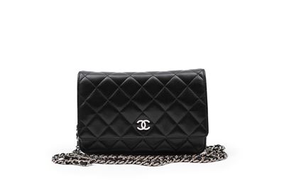 Borsa Wallet On Chain, pelle matelassé nera, 2009