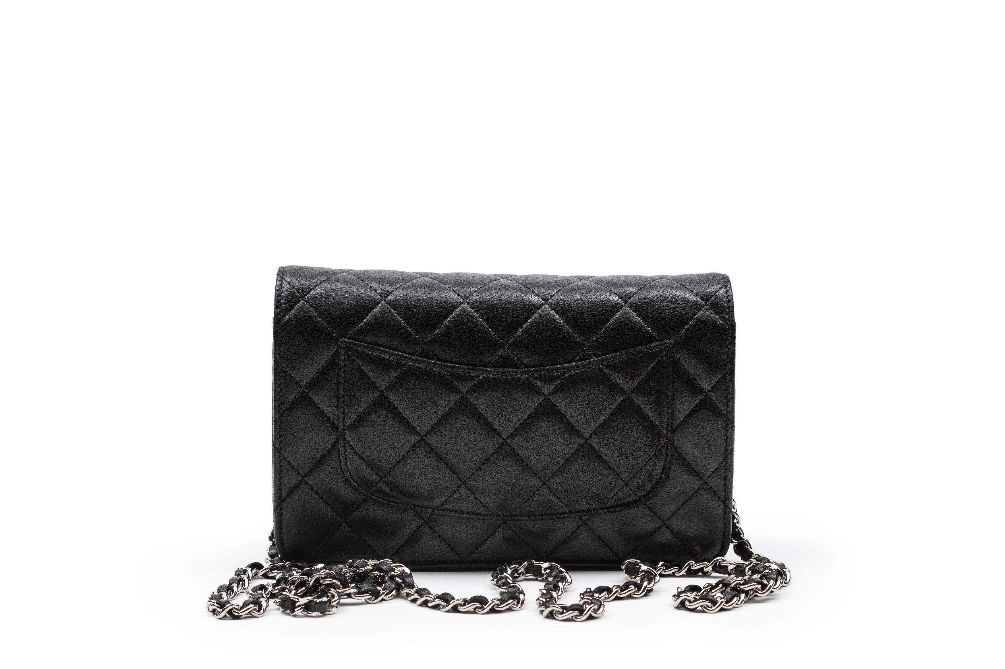Chanel - Borsa Wallet On Chain, pelle matelassé nera, 2009