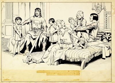 Prince Valiant, matita e china su cartoncino