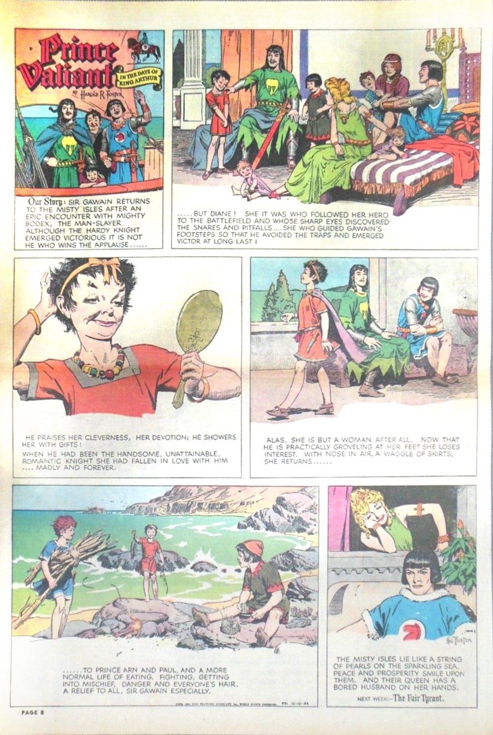 Hal Foster - Prince Valiant, matita e china su cartoncino