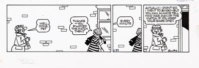 Striscia giornaliera n. E 39 per 'Andy Capp', matita e china su cartoncino