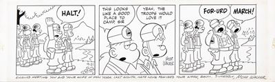 Beetle Bailey, matita e china su cartoncino