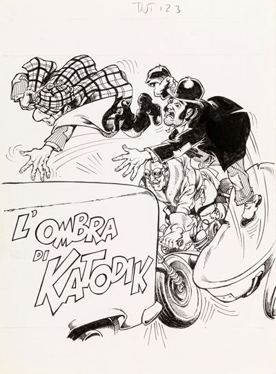 L'ombra di Katodik - Copertina originale, matita e china su cartoncino
