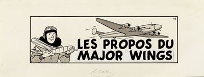 Les propos du Major Wings (1946), matita, china e acquerello su cartoncino