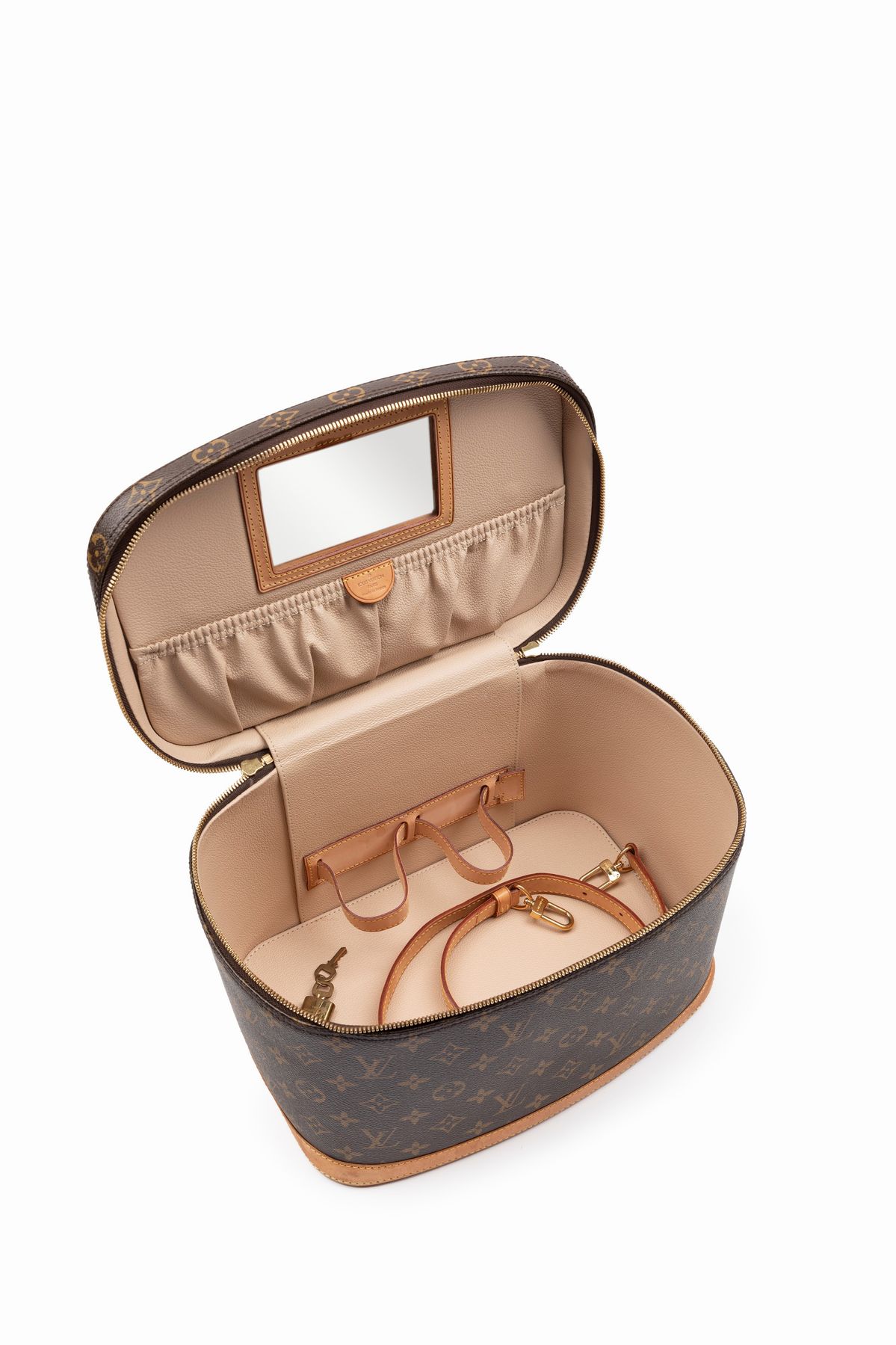 Louis Vuitton - Beauty-case in tela monogram con profili in vacchetta