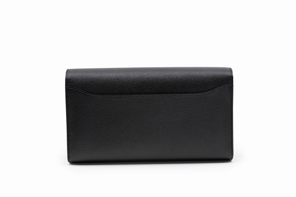 Hermès - Portafogli Constance, pelle epsom nera, 2013