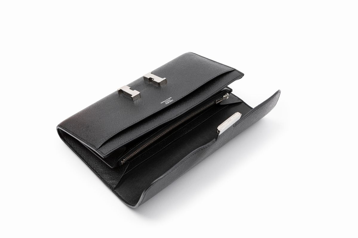 Hermès - Portafogli Constance, pelle epsom nera, 2013