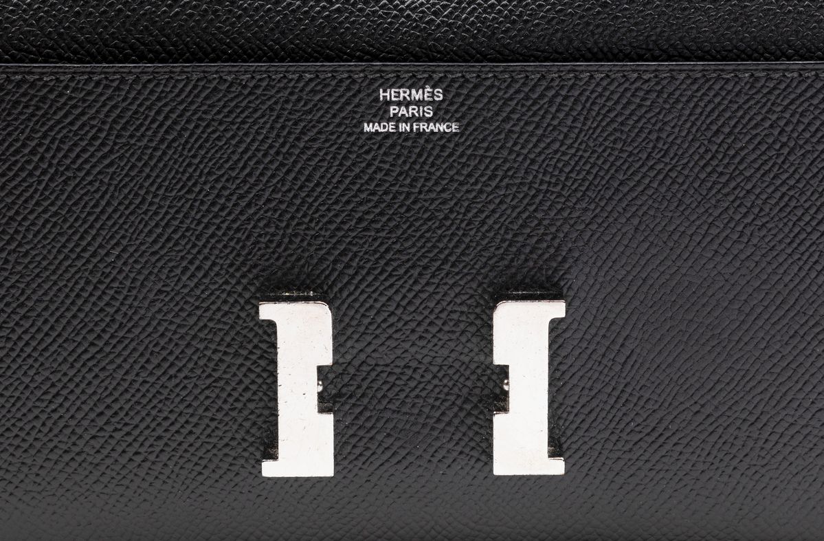 Hermès - Portafogli Constance, pelle epsom nera, 2013