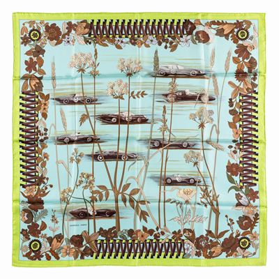 Réna Dumas, Foulard Les Bolides, seta, 1998