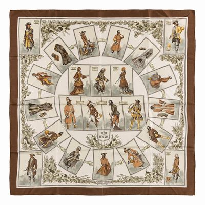Charles-Jean Hallo, Foulard Tenue de Vénerie, seta, 1964