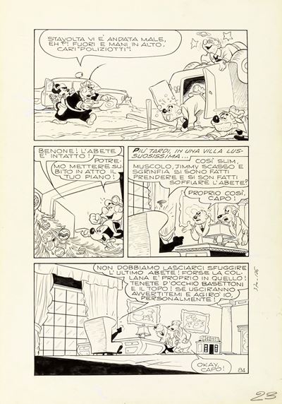Topolino e gli abeti Himalayani, matita e china su cartoncino