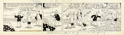 Popeye - The Roving Champion in the Land of the Jeeps, matita e china su cartoncino
