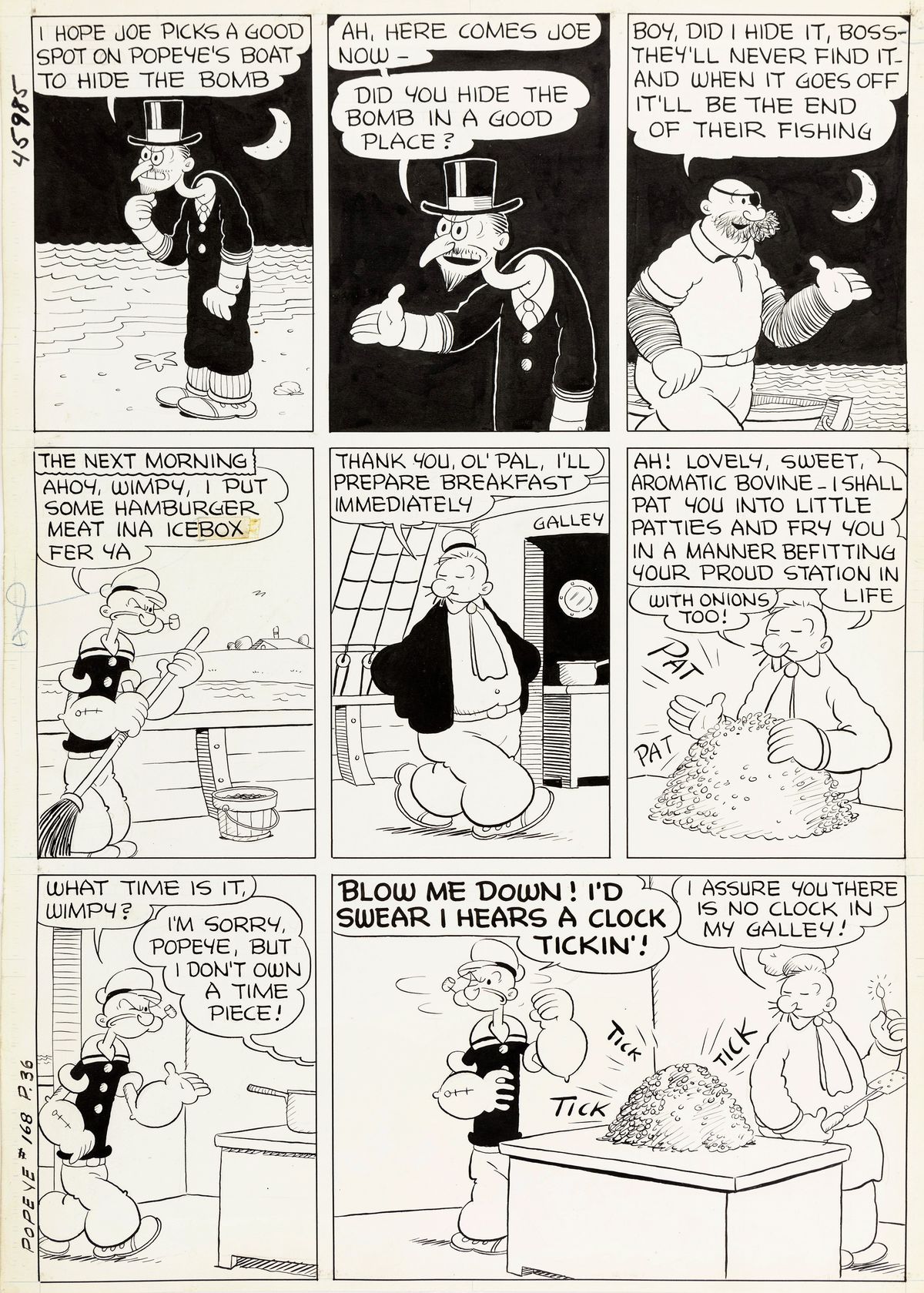 Bud Sagendorf - Popeye 1947 | Original Comic Arts & Illustrations