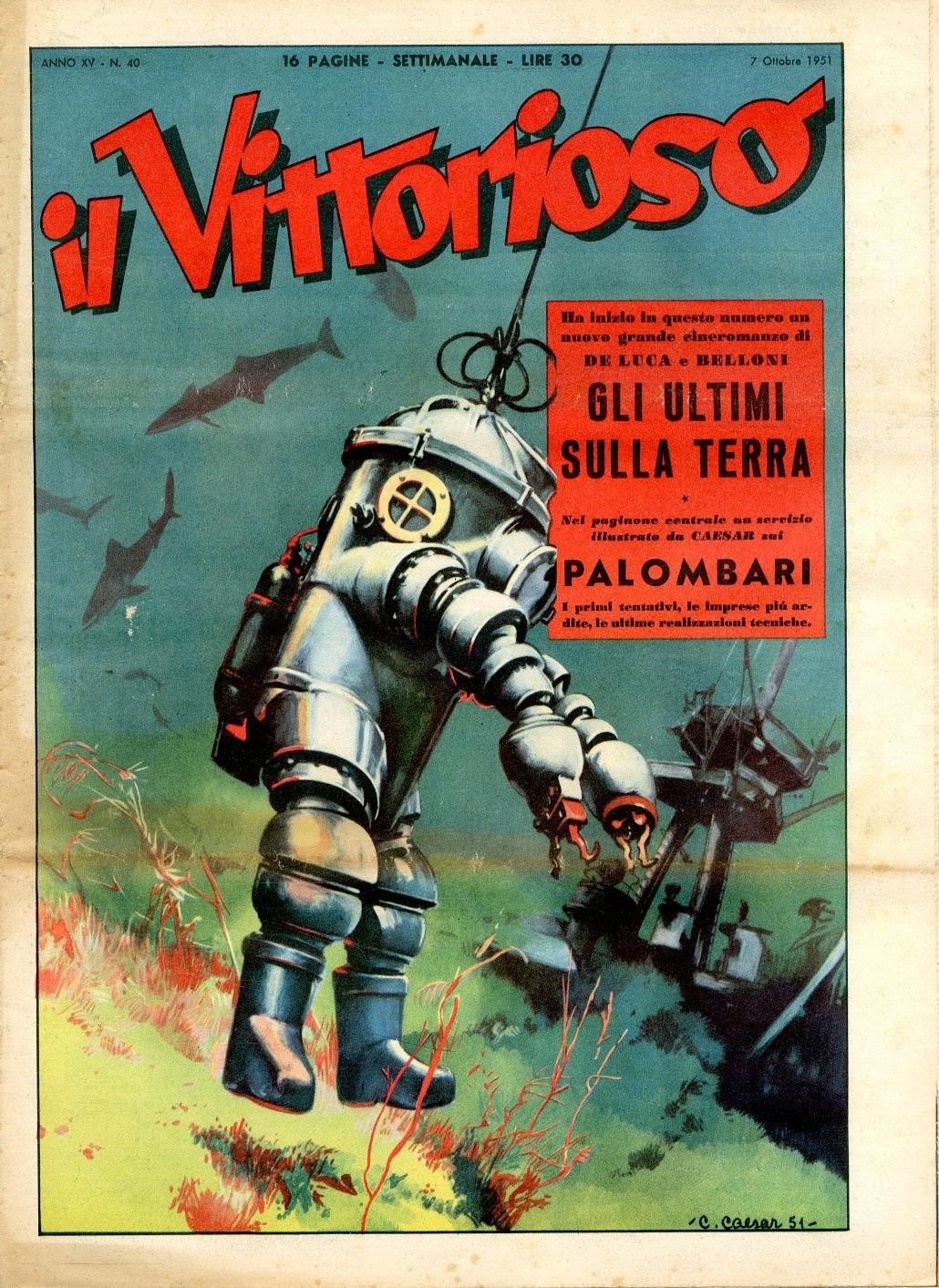 Kurt Caesar - Il Vittorioso - I Palombari, tempera su cartoncino