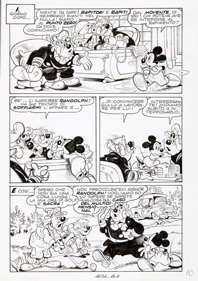 Topolino e il multidimensional trafugato, matita e china su cartoncino
