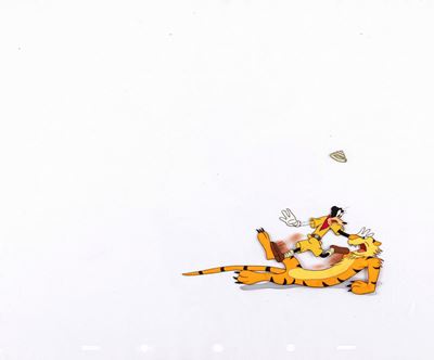 Cel originale di Pippo a caccia grossa (Tiger Trouble), tempera su rodovetro