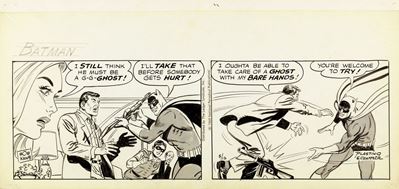 Batman - Striscia Giornaliera del 12 Maggio 1969, matita e china su cartoncino Duotone
