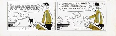 Hi and Lois - matita, china e retino su cartoncino, 1969