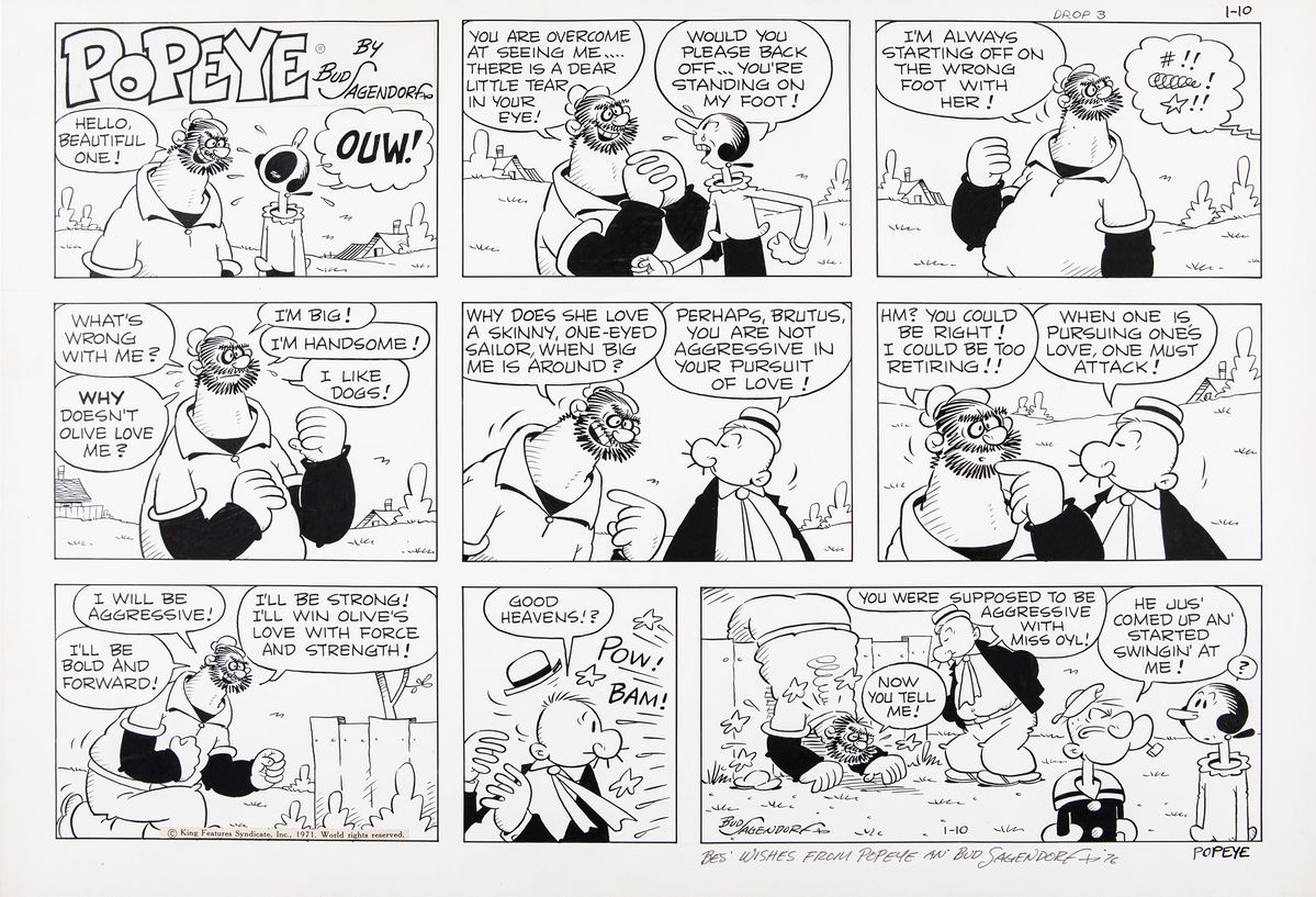 Bud Sagendorf - Popeye 1971 | Original Comic Arts & Illustrations