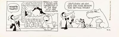 Boner's Ark - Striscia giornaliera del 12/09/1969, matita e china su cartoncino
