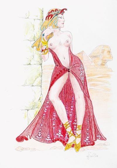 Cleopatra (1992), matita e pastelli su cartoncino
