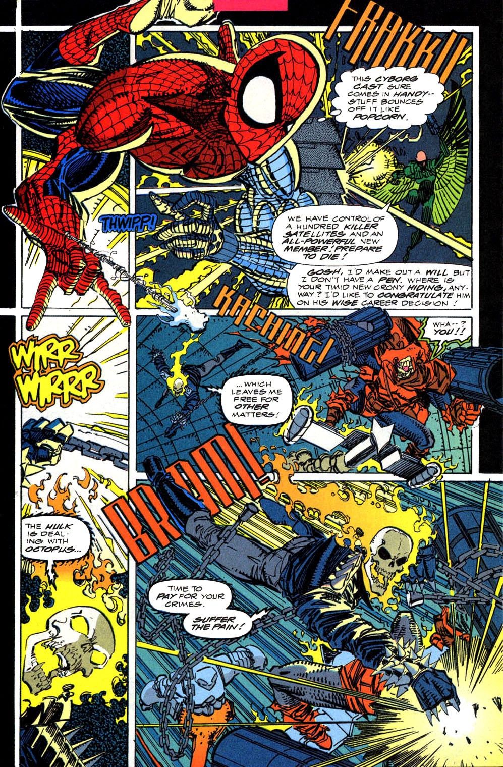 Erik Larsen - Spider-Man - Revenge of the Sinister Six, matita, china e retino su cartoncino, 28,...