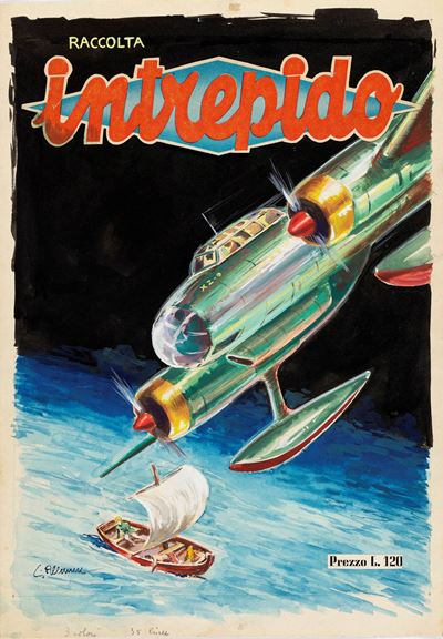 Naufragio - Intrepido, tempera su cartoncino